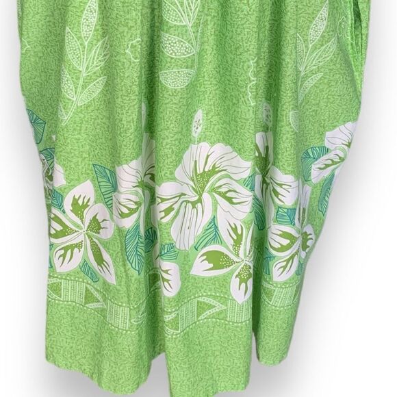 Vintage Anthony Richards Dress MuuMuu Chartreuse Tropical Print Flower Detail - Picture 5 of 9